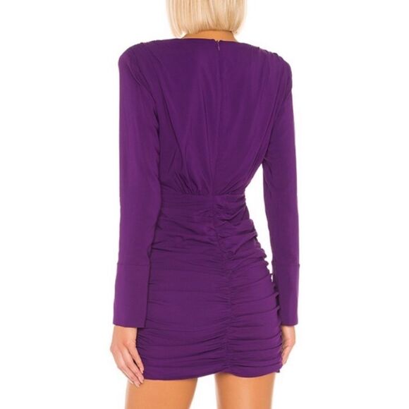 NWT Ronny Kobo Mariana Mini Purple Dress Draped Size M - Picture 8 of 13